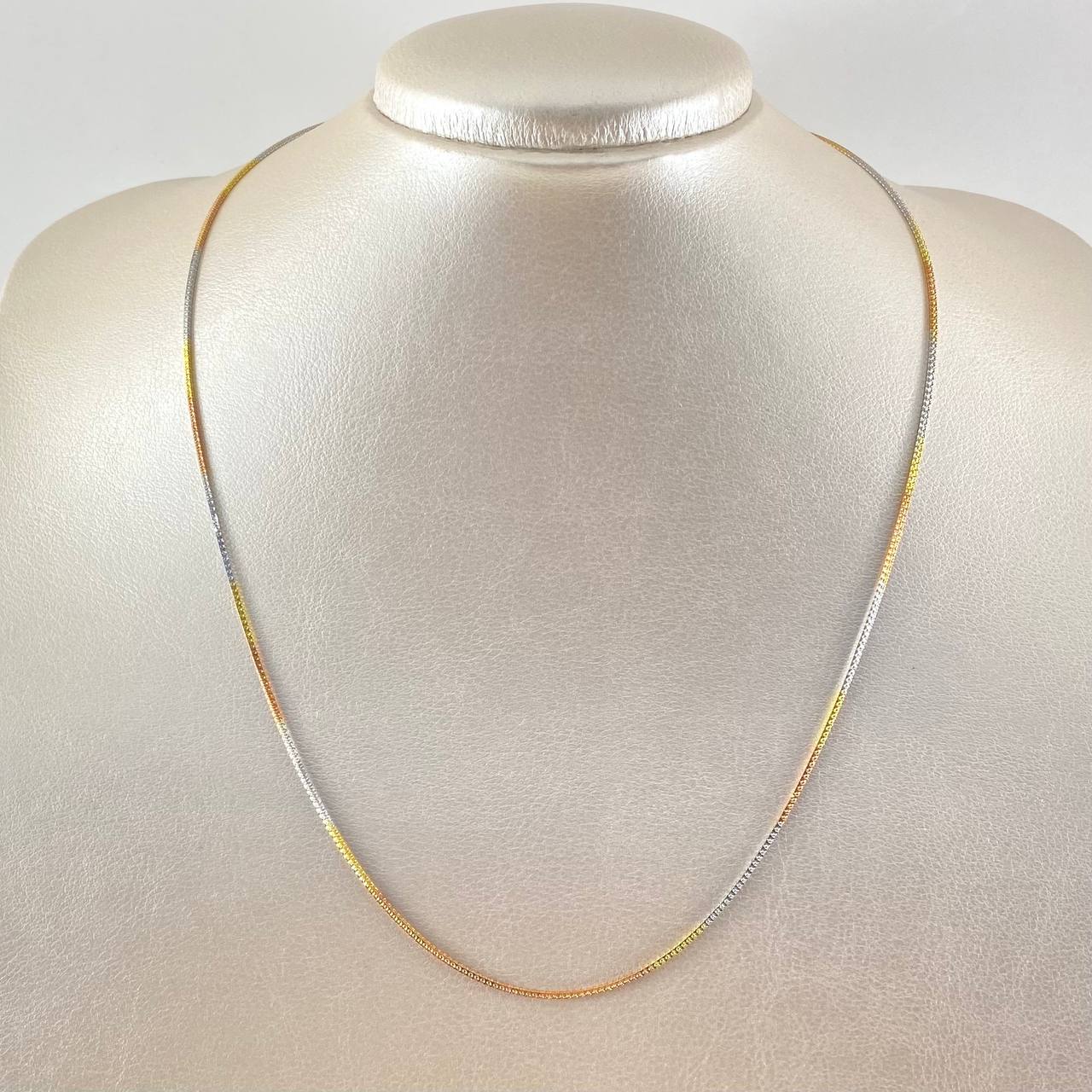 Cadena Veneciana Cubica 6.2gr / 50cm / +3 Oro 18K