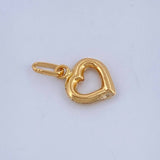 Heart Silhouette Pendant 0.35gr / 1/2 in / Yellow Gold 18K $