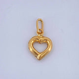 Heart Silhouette Pendant 0.35gr / 1/2 in / Yellow Gold 18K $