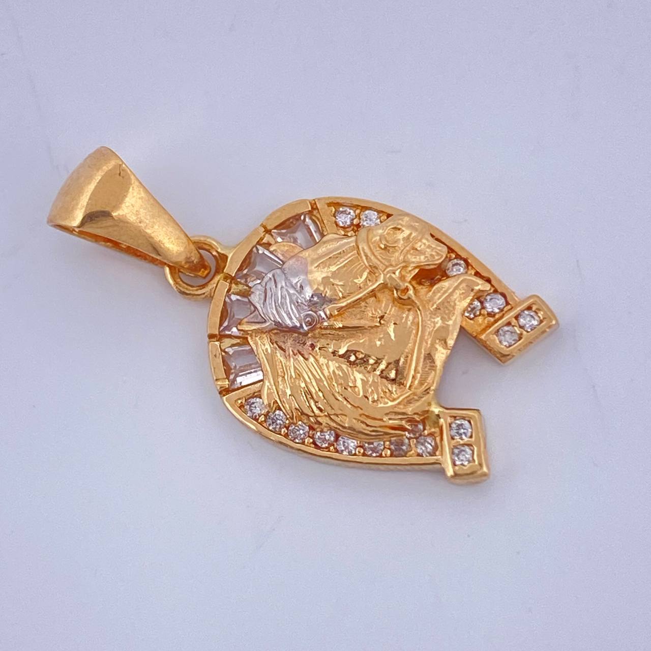 Dije Herradura Caballo 2.5gr / 1 in / Dos Oros Amarillo Blanco 18K $