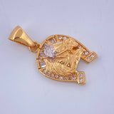 Dije Herradura Caballo 2.5gr / 1 in / Dos Oros Amarillo Blanco 18K $