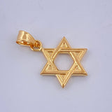 Star of David Pendant 2.3gr / 1 1/2 in / Yellow Gold 18K $