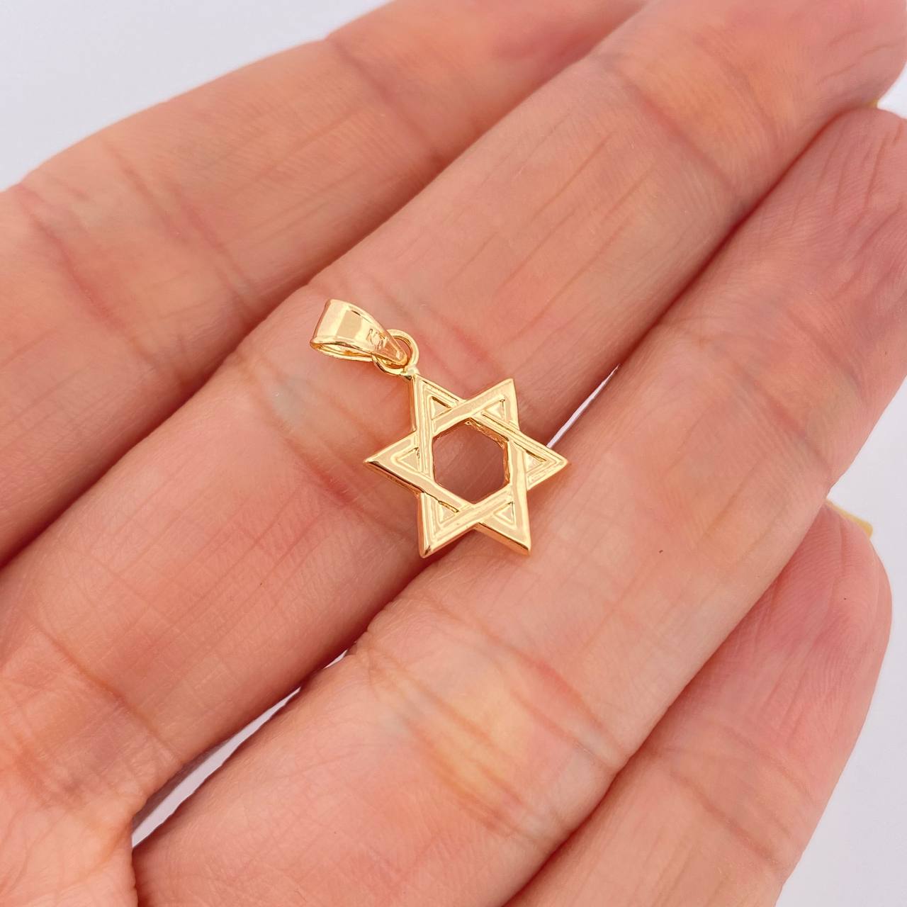 Star of David Pendant 2.3gr / 1 1/2 in / Yellow Gold 18K $