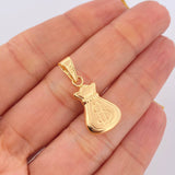 Dije Bolsa De Dinero 1.2gr / 1 1/4 in / Oro Amarillo 18K $
