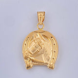 Horse Horseshoe Pendant 2.2gr / 1 1/4 in / Yellow Gold 18K $