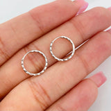 Candongas Aro Rayado 0.6g / 1/2 in Oro Blanco 18K