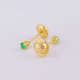 Topos Cuatro Garras Esmeralda 60pts 0.5g / in / 2.4mm Oro Amarillo 18K