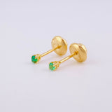 Topos Cuatro Garras Esmeralda 60pts 0.45g / in / 1.8mm Oro Amarillo 18K