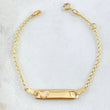 Pulso Bebé Espiga Placa Rectungar Corazón 1.6gr / 12cm-14cm / 1.6mm Resina Perlada Graduable Oro Amarillo 18K