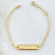 Baby Espiga Bracelet Rectangular Plate Heart 1.65gr / 5.9-6.3in / 1.6mm Pearlescent Resin Adjustable 18K Gold