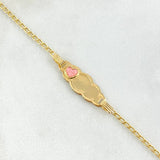 Bracelet Baby Spike Cloud Heart Plate 1.8gr / 12cm-14cm / 1.6mm Fuchsia Resin Adjustable 18K Yellow Gold
