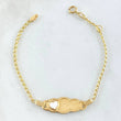Bracelet Baby Spike Plate Cloud Heart 1.75gr / 12cm-14cm / 1.6mm Adjustable White Resin Yellow Gold 18K