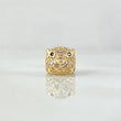 Herraje Cabeza Pantera 1.7gr / 1cm / Circones Blancos Negros Oro Amarillo 18K