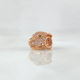 Herraje Cabeza Pantera 1.75gr / 1cm / Circones Blancos Verdes Oro Rosa 18K