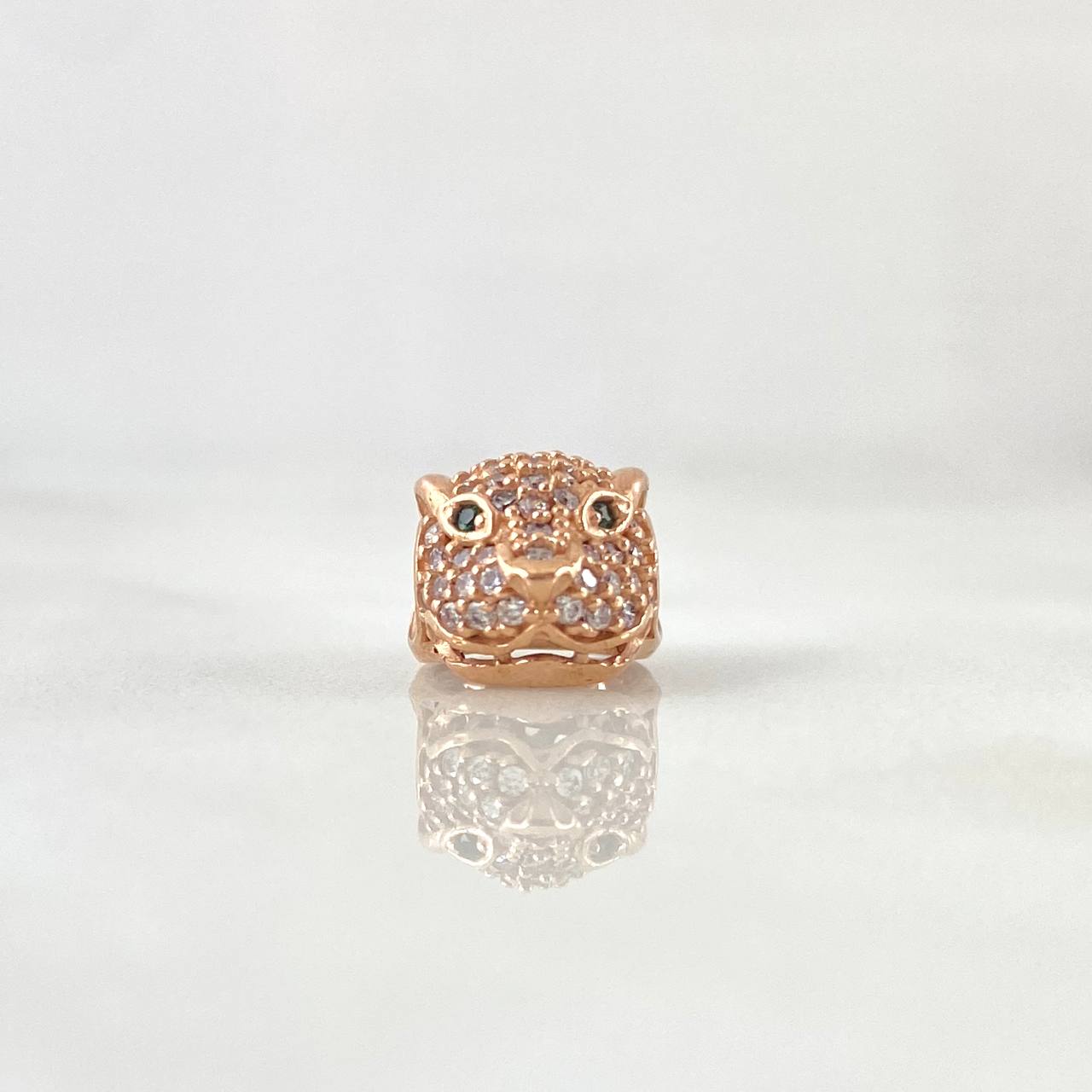 Herraje Cabeza Pantera 1.75gr / 1cm / Circones Blancos Verdes Oro Rosa 18K