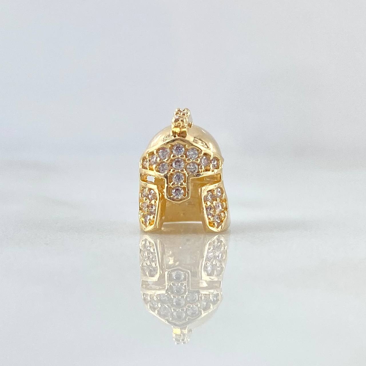 Herraje Casco Gladiador 1.5gr / 1cm / Circones Blancos Oro Amarillo 18K