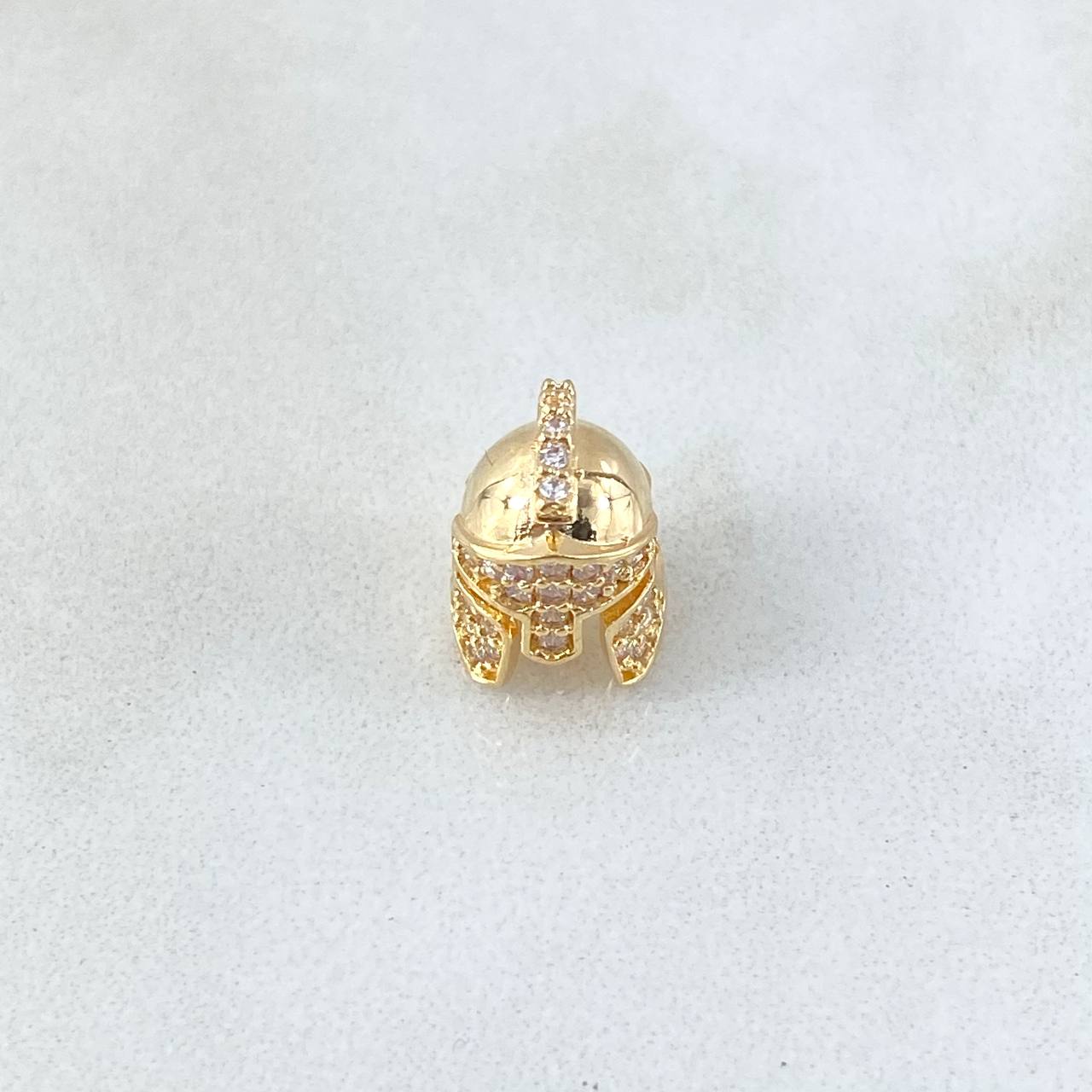 Herraje Casco Gladiador 1.5gr / 1cm / Circones Blancos Oro Amarillo 18K