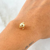 Herraje Casco Gladiador 1.5gr / 1cm / Circones Blancos Oro Amarillo 18K