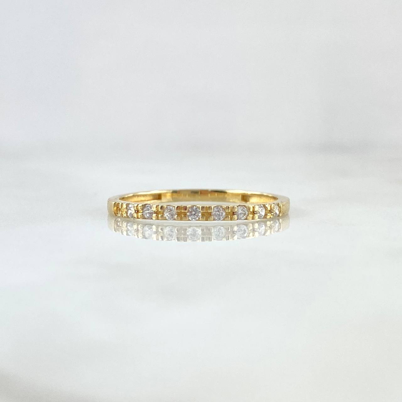 Ring Eyes Thick Rail 1.55gr / T7 3/4 / White Zirconia Yellow Gold 18K