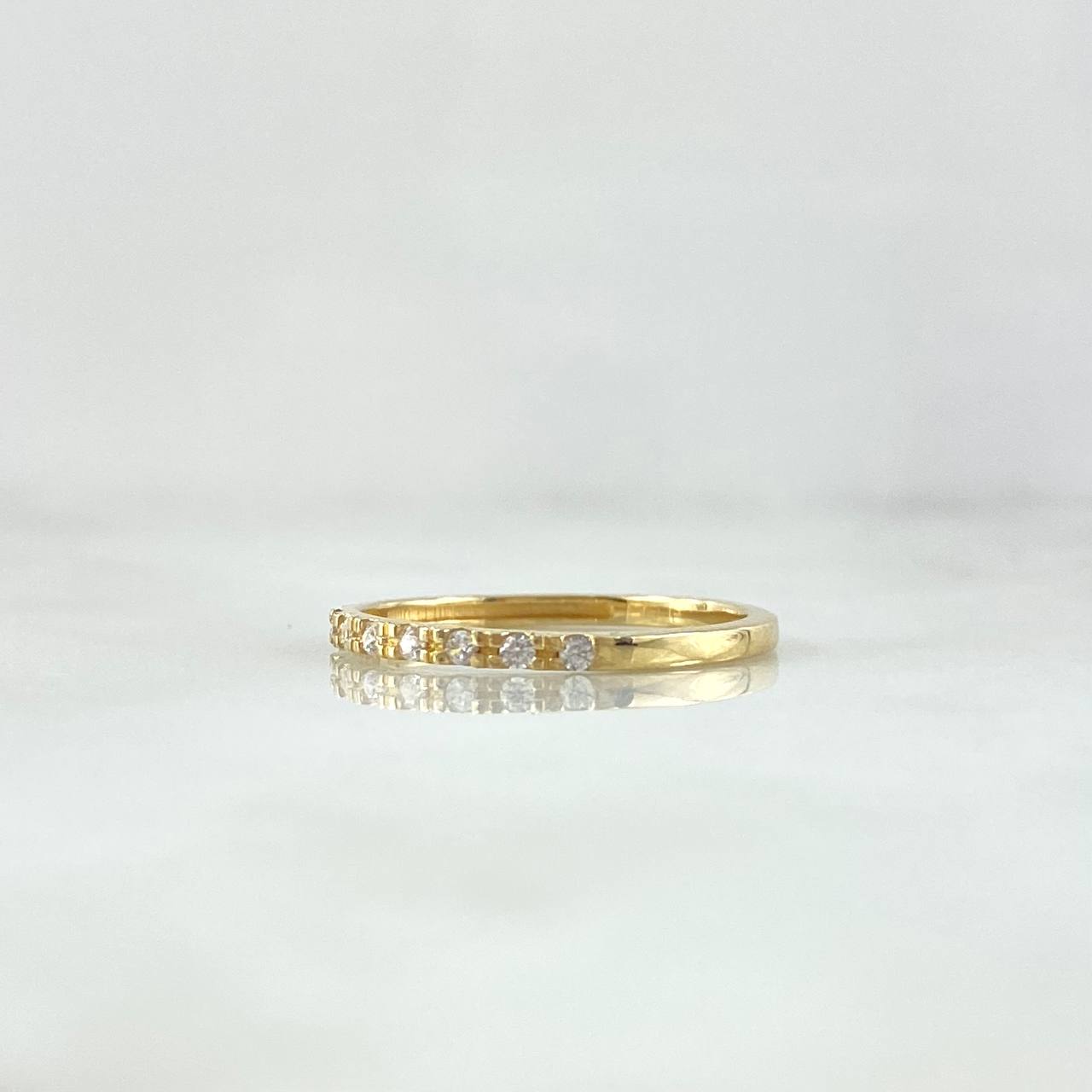 Ring Eyes Thick Rail 1.55gr / T7 3/4 / White Zirconia Yellow Gold 18K