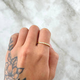 Ring Eyes Thick Rail 1.55gr / T7 3/4 / White Zirconia Yellow Gold 18K