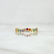 Anillo Ola Carril 1.15gr / T5 1/2 / Circones Multicolor Oro Amarillo 18K