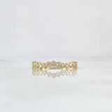 Anillo Ola Carril 1.25gr / T6 3/4 / Circones Blancos Oro Amarillo 18K