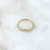 Anillo Ola Carril 1.25gr / T6 3/4 / Circones Blancos Oro Amarillo 18K
