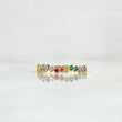 Anillo Ola Carril 1.2gr / T7 1/4 / Circones Multicolor Oro Amarillo 18K
