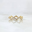 Stylized Zig Zag Ring 1.6gr / T5 3/4 / White Zirconia Yellow Gold 18K