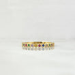 Anillo Ojos Carril Tupido Arcoiris 1.55gr / T6 1/2 / Circones Multicolor Oro Amarillo 18K