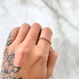 Anillo Ojos Carril Tupido Arcoiris 1.55gr / T6 1/2 / Circones Multicolor Oro Amarillo 18K