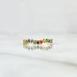 Wave Ring Track 1.15gr / T5 1/4 / Multicolor Zirconia Yellow Gold 18K