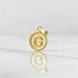 Pendant Letter G Matte 0.55gr / 1.7cm / Yellow Gold 18K Bordered Charger Circle