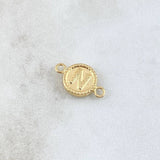 Charm Letter N Matte 0.6gr / 1.7cm / Yellow Gold 18K Bordered Circle