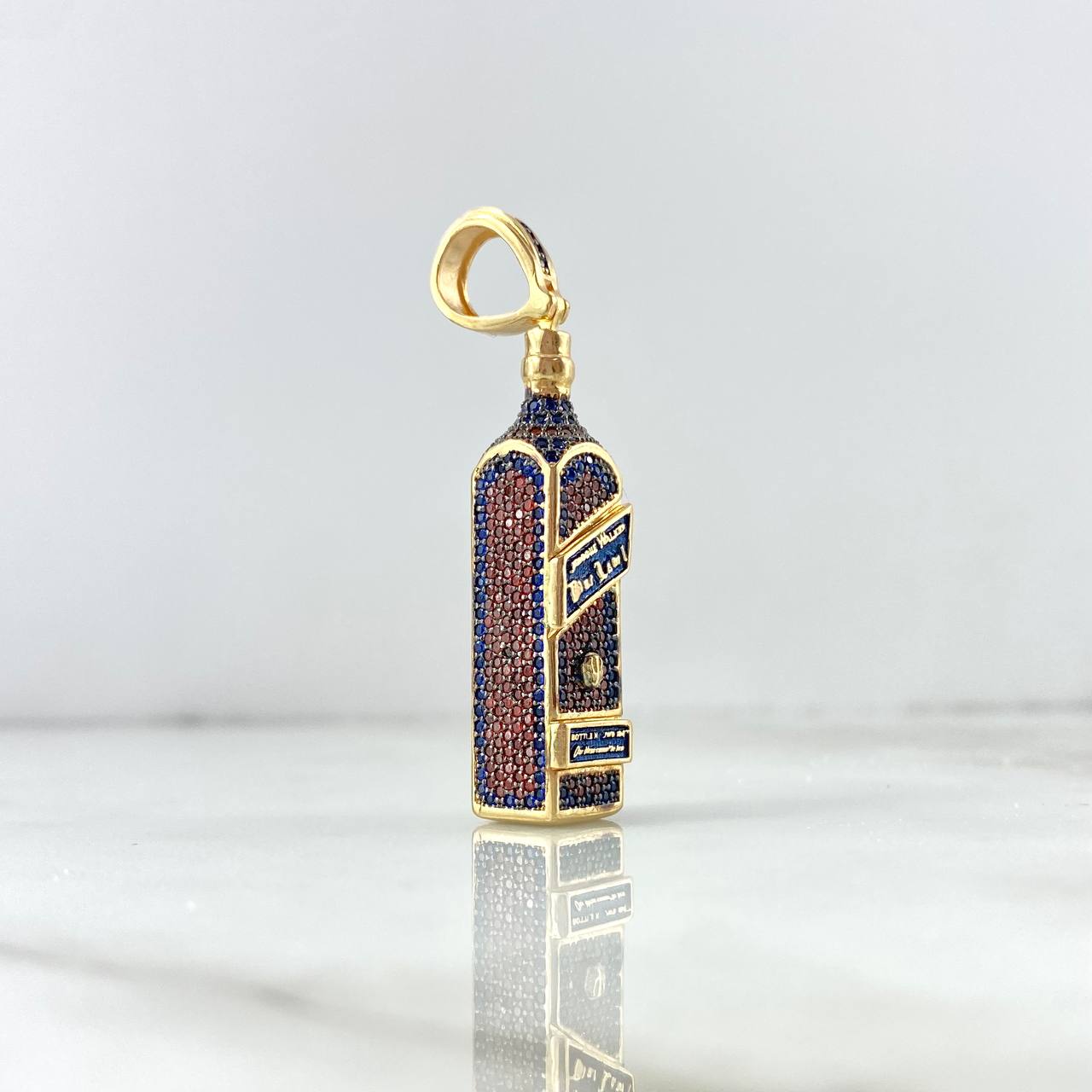 Pendant Bottle Johnnie Walker 12.85gr / 5cm / Orange Blue Yellow Gold Zircons ©