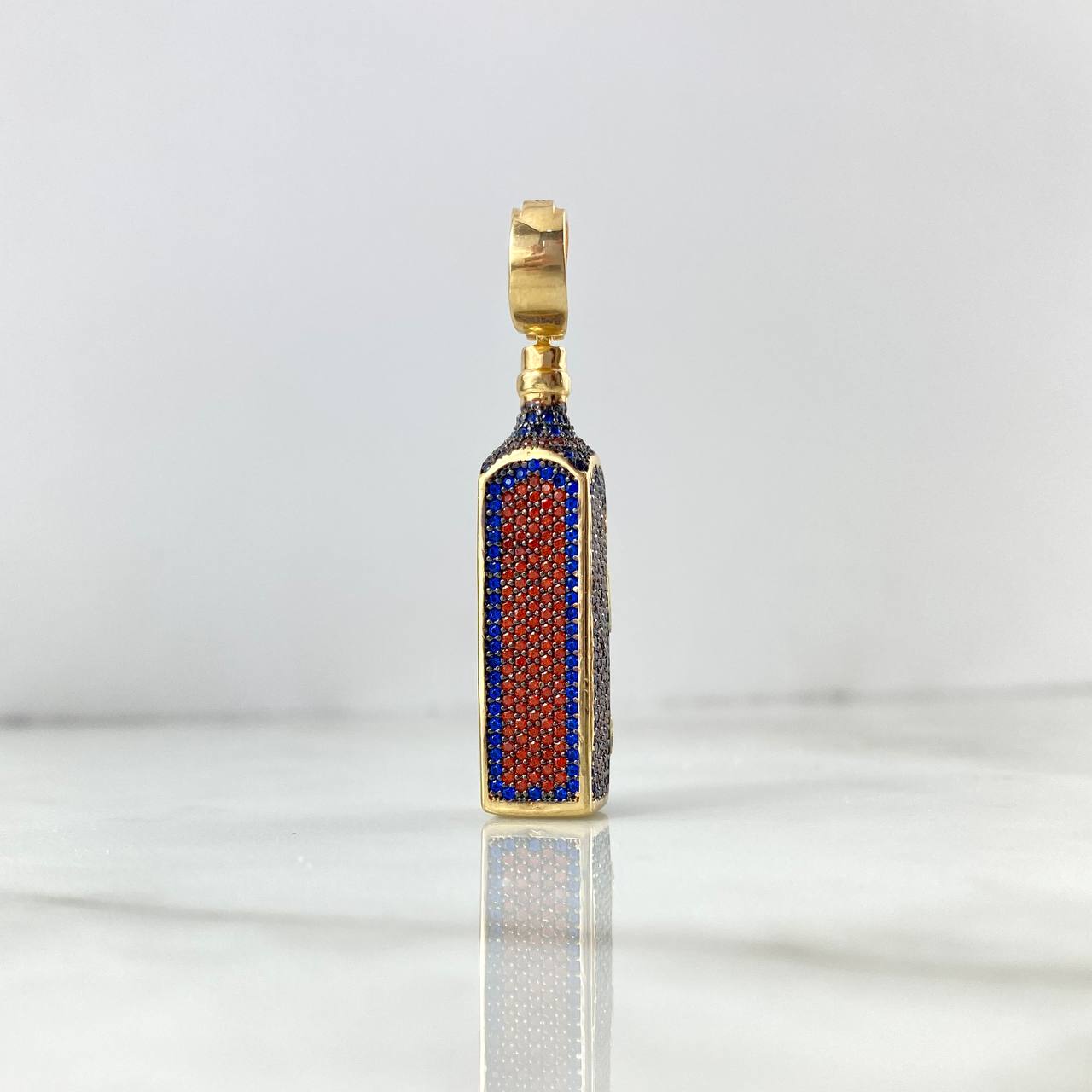 Pendant Bottle Johnnie Walker 12.85gr / 5cm / Orange Blue Yellow Gold Zircons ©