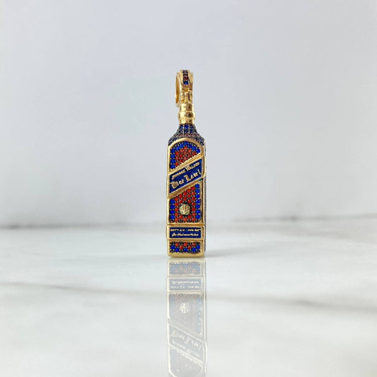 Pendant Bottle Johnnie Walker 12.85gr / 5cm / Orange Blue Yellow Gold Zircons ©