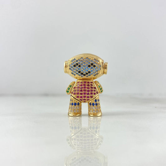 Dije Astronauta Articulado 10gr / 2.7cm / Circones de Colores Oro Amarillo