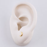 Stud Earrings Half Moon 0.5g / in / 6.1mm Yellow Gold 18K