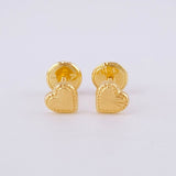 Diamond Cut Heart Stud Earrings 0.5g / in / 5mm Yellow Gold 18K