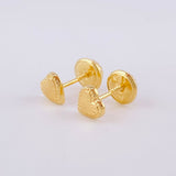 Diamond Cut Heart Stud Earrings 0.5g / in / 5mm Yellow Gold 18K
