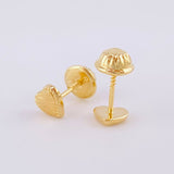 Diamond Cut Heart Stud Earrings 0.5g / in / 5mm Yellow Gold 18K