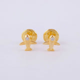 Stud Earrings Airplane 0.55g / in / 5.5mm Yellow Gold 18K