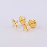 Stud Earrings Airplane 0.55g / in / 5.5mm Yellow Gold 18K