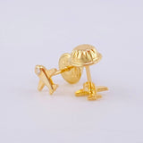 Stud Earrings Airplane 0.55g / in / 5.5mm Yellow Gold 18K