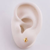 Stud Earrings Airplane 0.55g / in / 5.5mm Yellow Gold 18K