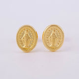 Stud Earrings Virgen Milagrosa 0.7g / in / 8.2mm Yellow Gold 18K