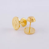 Stud Earrings Virgen Milagrosa 0.7g / in / 8.2mm Yellow Gold 18K