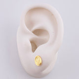 Stud Earrings Virgen Milagrosa 0.7g / in / 8.2mm Yellow Gold 18K